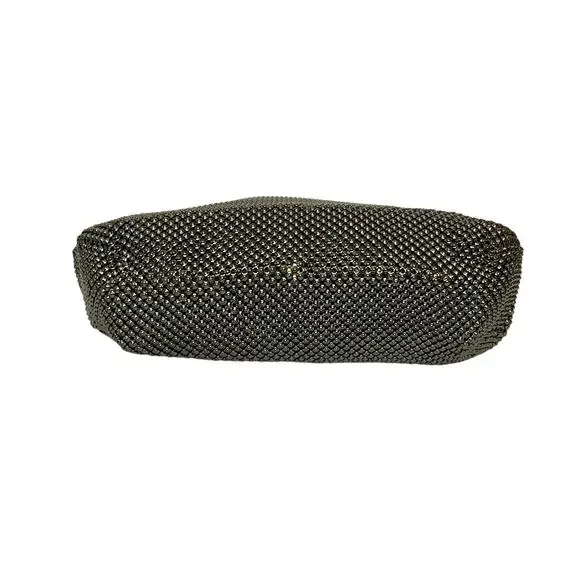 1930s Whiting & Davis Vintage Gunmetal Metal Mesh Chain Strap Evening Bag Purse